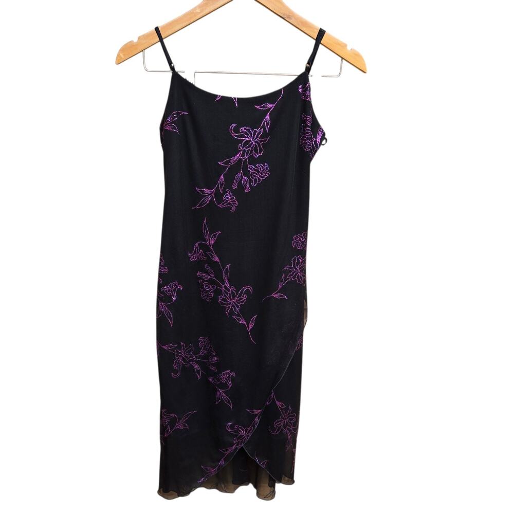 Y2K strap dress Small Fairy Core Black‎ Purple Whimsigoth by City Triangles